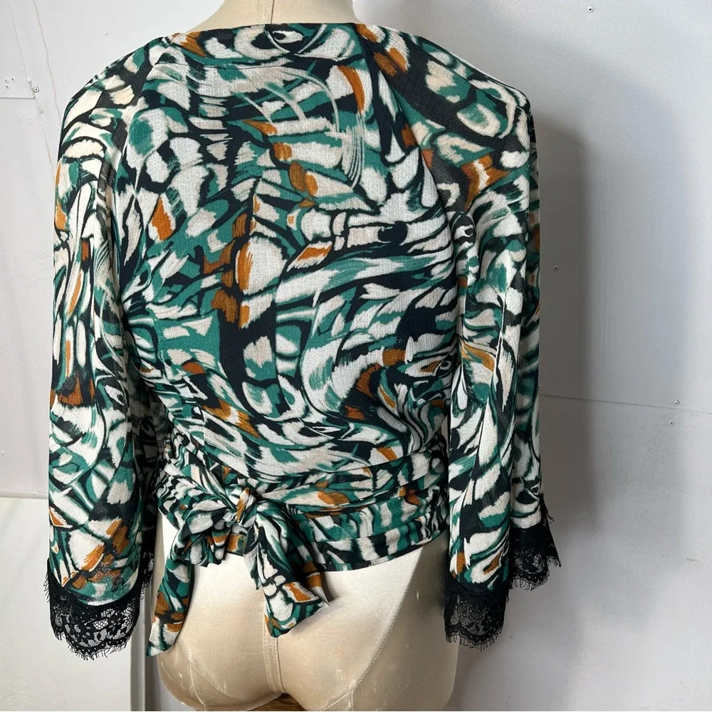Anthropologie wrap shirt womens M - Picture 3 of 7